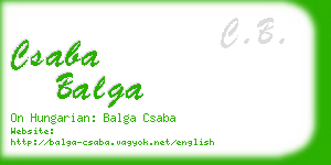 csaba balga business card